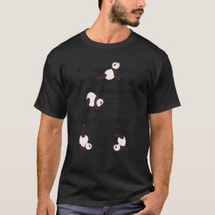 Camiseta Música de Ursos Panda Tocando Nota Musical de Yoga