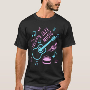 Camiseta Música de Violão e Lover Jazz Music