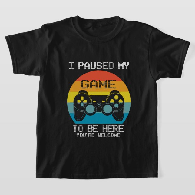 Camiseta música divertida pause gamer de jogos word art uni (Postura )