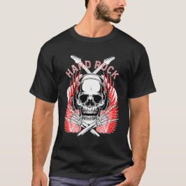 Camiseta música do crânio do duro