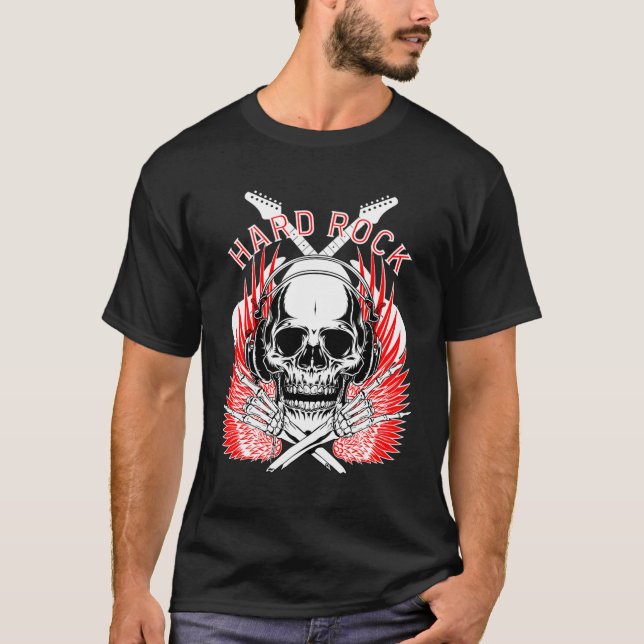 Camiseta música do crânio do duro (Frente)