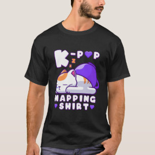 Camiseta Música do K-Pop Dormindo Cat-Pop