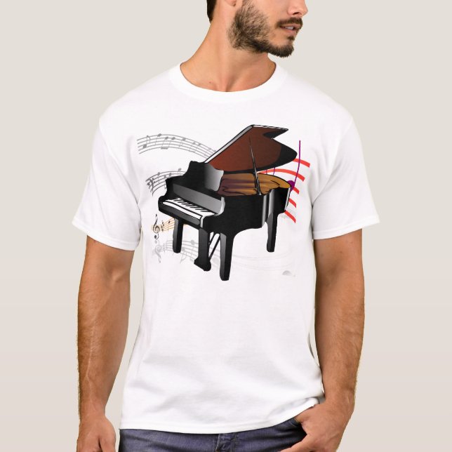 Camiseta Música do piano (Frente)