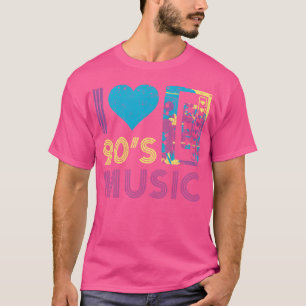Camiseta Música dos anos 90 Eu amo Música dos anos 90 Fita 