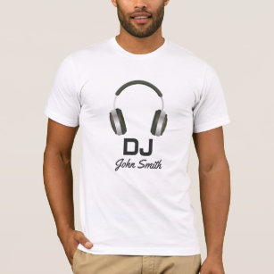 Camiseta Música dos fones de ouvido do nome do disco-jóquei