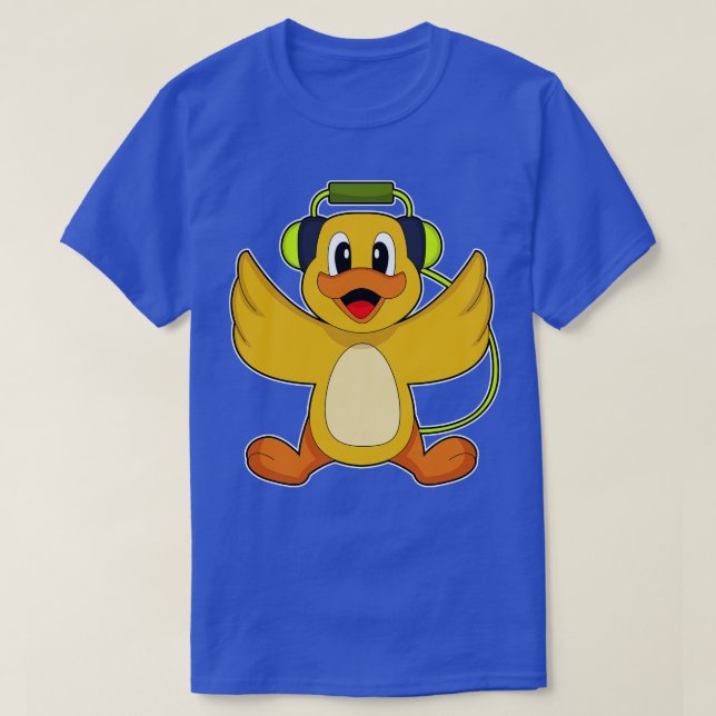 Camiseta Música Duck Musical Headphone Music (Frente do Design)