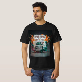 Camiseta Música é a vida - Pods aéreos coloridos