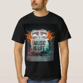 Camiseta Música é a vida - Pods aéreos coloridos