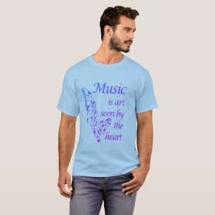 Camiseta Música é arte vista pela citação inspiracional