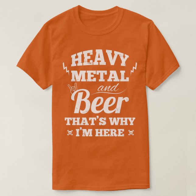 Camiseta Música e cerveja de metais pesados (Frente do Design)