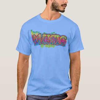 Camiseta música é colorido