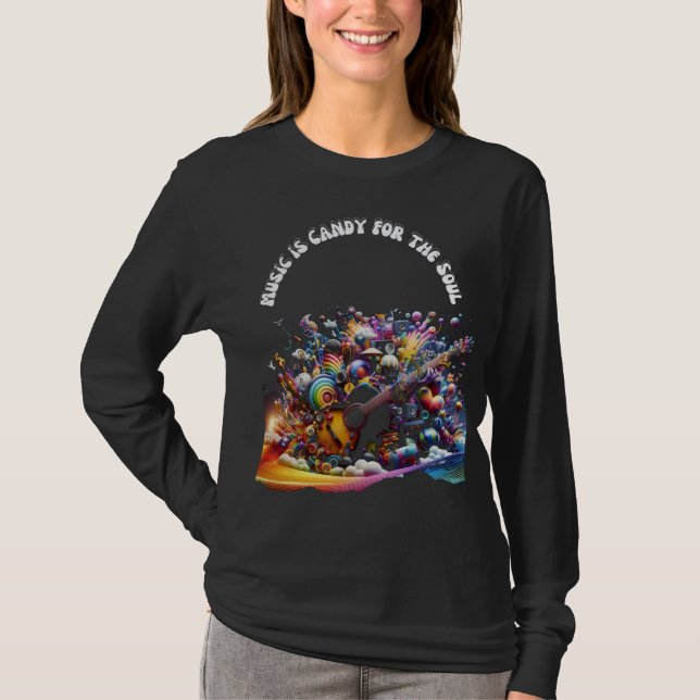 Camiseta Música é doce para a alma (Frente)