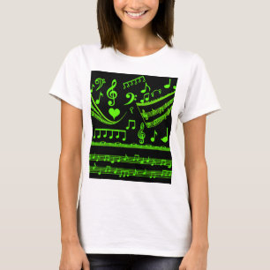 Camiseta Música e eu, em verde