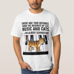CAMISETA MÚSICA E GATOS, ALBERT SCHWEITZER CITE CAT