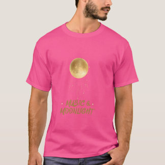 Camiseta Música e Lua Ouro Night Sky