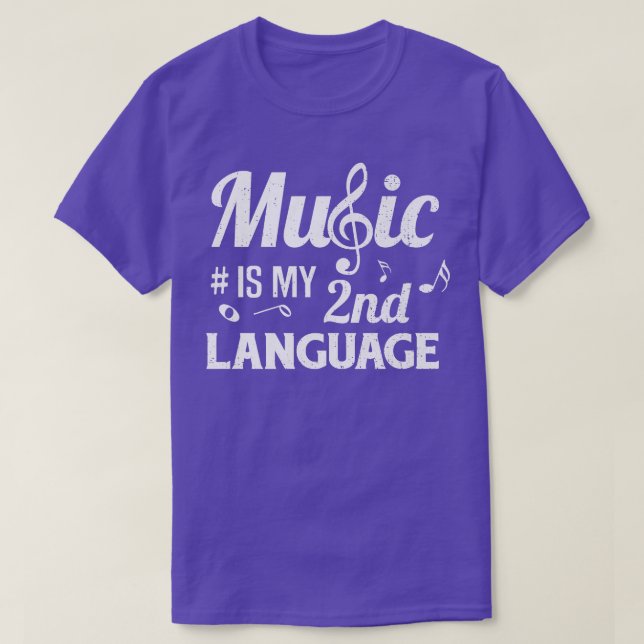 Camiseta Música é Meu segundo Idioma Cantores Musicais Lo (Frente do Design)