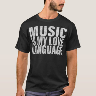 Camiseta Música é Minha Língua de Amor Música Engraçada