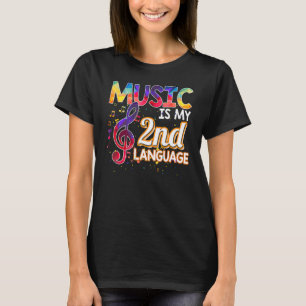 Camiseta Música É Minha Língua De segundo De Volta À Segund