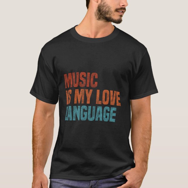 Camiseta Música É Minha Música De Língua De Amor (Frente)
