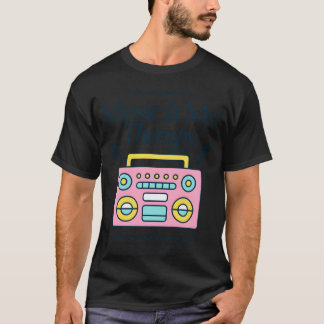 Camiseta Música É Minha Terapia Design Retro Boombo garota