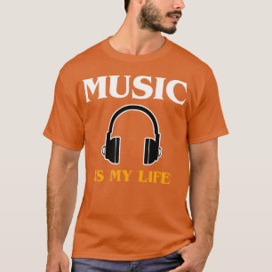 Camiseta Música é minha vida com o fone de ouvido engraçado