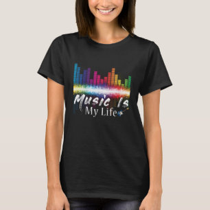 Camiseta Música É Minha Vida Equalizadora DJ Citações Music