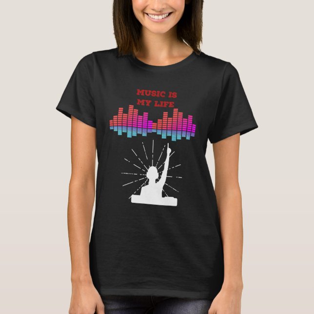 Camiseta Música É Minha Vida Equalizadora DJ Citações Music (Frente)