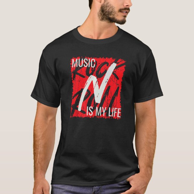 Camiseta Música É Minha Vida Rock And Roll (Frente)