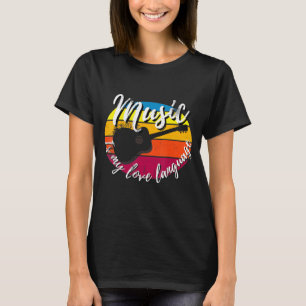 Camiseta Música é My Love Language retro Music Conc