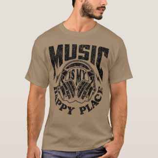 Camiseta Música é o Meu Lugar Feliz Instrumento Musical Div
