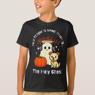 Camiseta Música e oração do Espírito Santo da Fé para crist