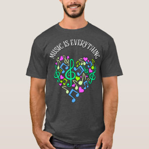 Camiseta Música é tudo notas musicais Coração 1850