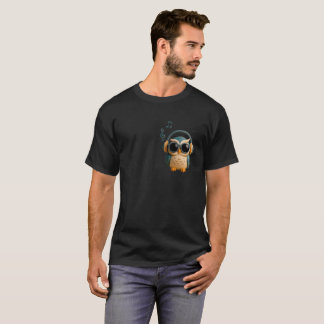 Camiseta Música É Vida Coruja 3D Fofo & Tipografia Rosa Ous