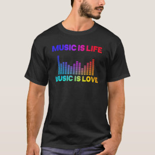 Camiseta Música É Vida Música É Amor Espectro De Equalizado