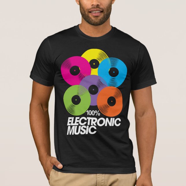 Camiseta Música eletrônica de 100% (escura) (Frente)