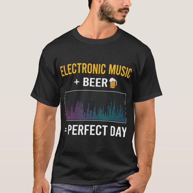 Camiseta Música Eletrônica Do Dia Da Cerveja (Frente)