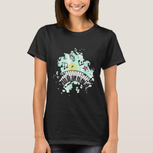 Camiseta Música Em Mim Notas Musicais Piano Fortalecimento