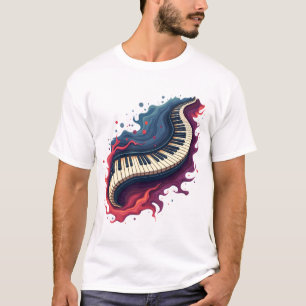 Camiseta Música em movimento, o piano curvo.