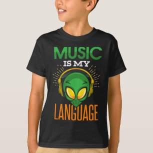 Camiseta Música Engraçada É Minha Alienígena De Idiomas Mus