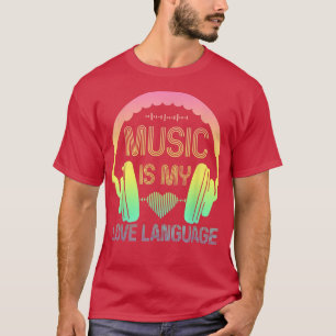Camiseta Música Engraçada É Minha Língua De Amor Fones de o