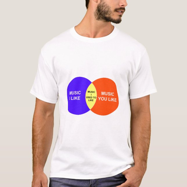 Camiseta Música eu gosto do diagrama de Venn (Frente)