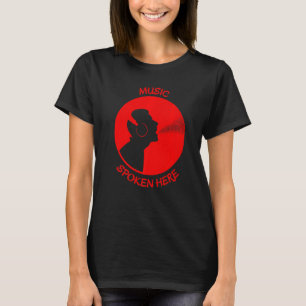 Camiseta Música Falada Aqui Vinyl Record Singer Red