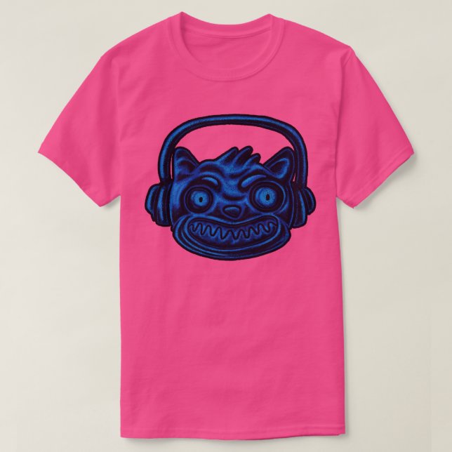 Camiseta Música Fan Cat Fones de ouvido Musicais Som Hifi (Frente do Design)