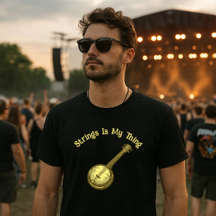 Camiseta Música Folk Bluegrass Banjo Cordas