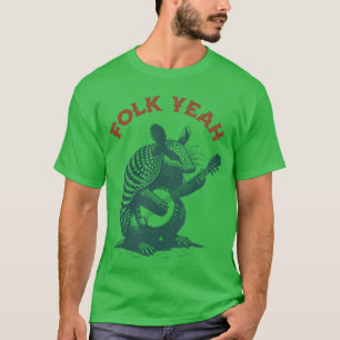 Camiseta Música Folk Sim Banjo Bluegrass Engraçado Armadill