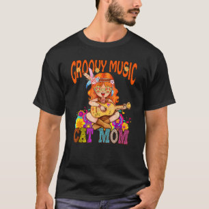 Camiseta Música Groovy GATA MÃE De Volta à Escola Vintage R