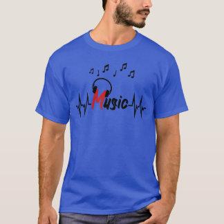 Camiseta Música heartbeat com fones de ouvido vintage