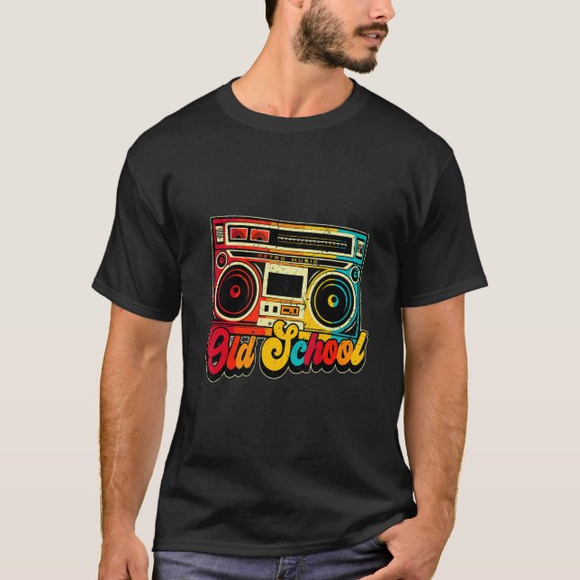 Camiseta Música Hip Hop Da Boombox Da Antiga Escola (Frente)