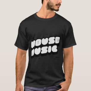 Camiseta MÚSICA HOUSE - Y2K Font Vibes (Preto)