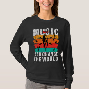 Camiseta Música Jazz Pode Mudar Os Mundos Retro Vintage